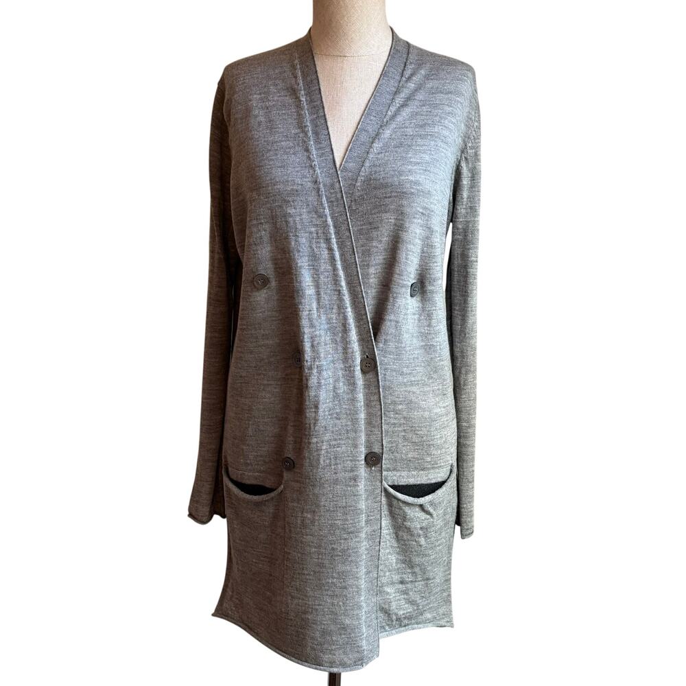 By Malene Birger 100% Wool Longline Gray Cardigan Womens Small